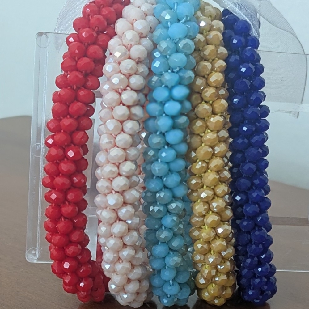 Colorful Glass Handbeaded Bracelet Set